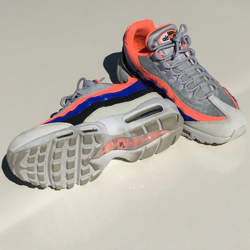 NIKE Air MAX 95 Platinum Royal Mango Size 7 Mens - Picture 13 of 16